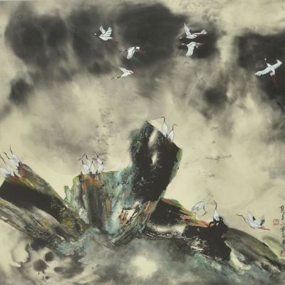 甘惠美水墨130cmx120cm欢聚一堂2020